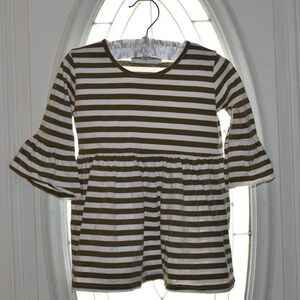 ADORABLE SWEETNESS Stripped Ruffle Girls Top Size 5